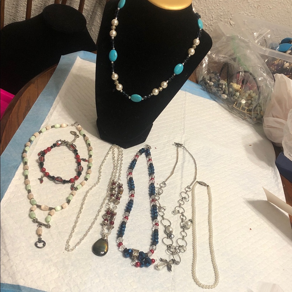 Turquoise Pearl Accent Necklace - Women Jewelry